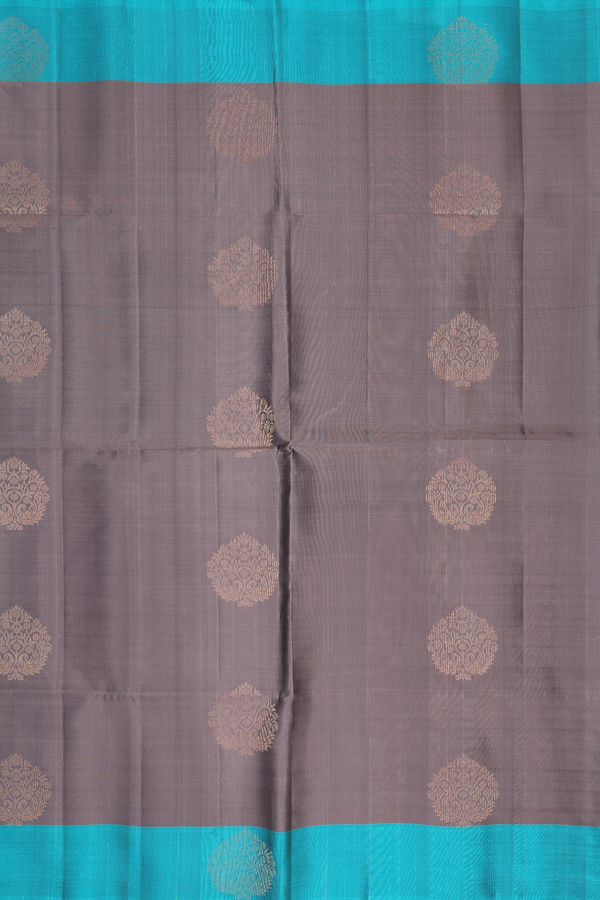 Soft Silk Saree In Oxford Brown With Tree Motifs