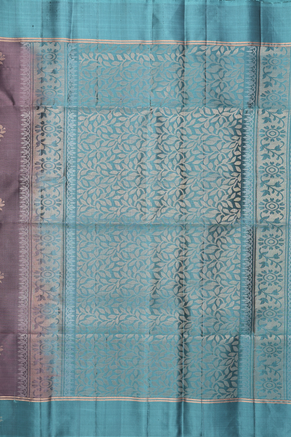 Soft Silk Saree In Oxford Brown With Zari Motifs