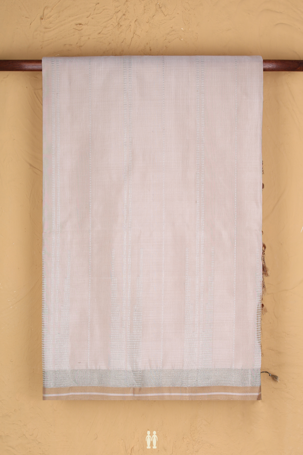 Soft Silk Saree In Pale Brown With Stripes Design
