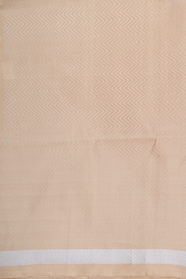 Soft Silk Saree In Pale Brown With Stripes Design