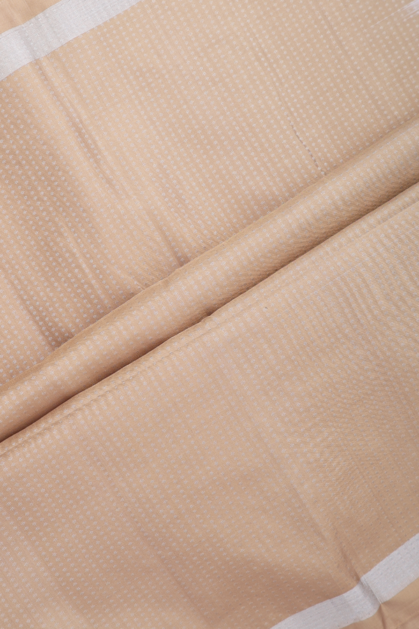 Soft Silk Saree In Pale Brown With Stripes Design