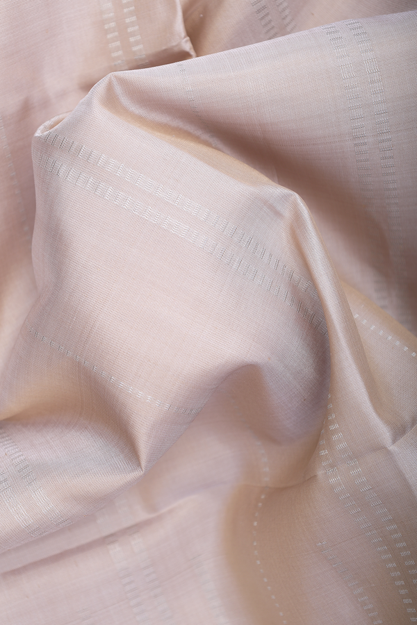Soft Silk Saree In Pale Brown With Stripes Design