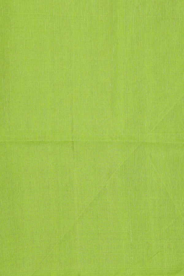 Soft Silk Saree In Parrot Green With Floral Buttas