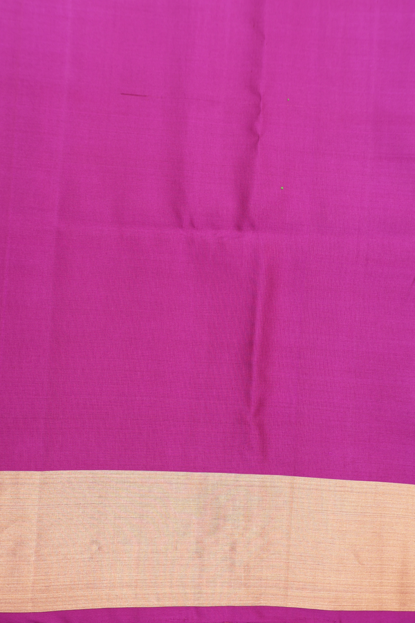 Soft Silk Saree In Parrot Green With Floral Motifs