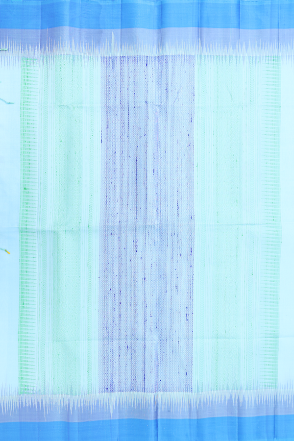 Soft Silk Saree In Pastel Blue With Threadwork Buttas