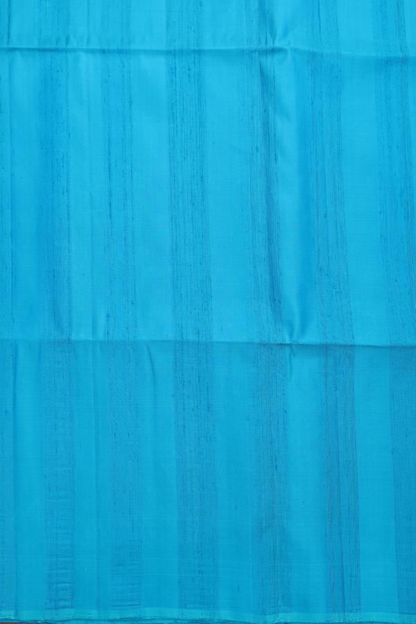 Soft Silk Saree In Peacock Blue With Plain