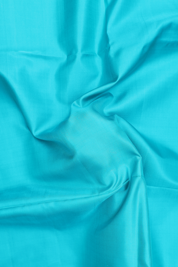 Soft Silk Saree In Peacock Blue With Zari Border