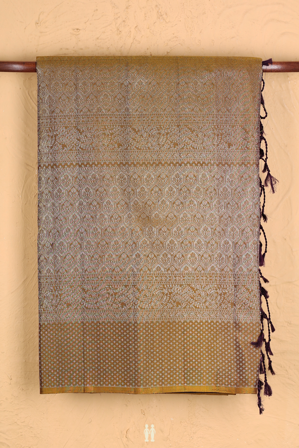 Soft Silk Saree In Peanut Brown With Brocade Design