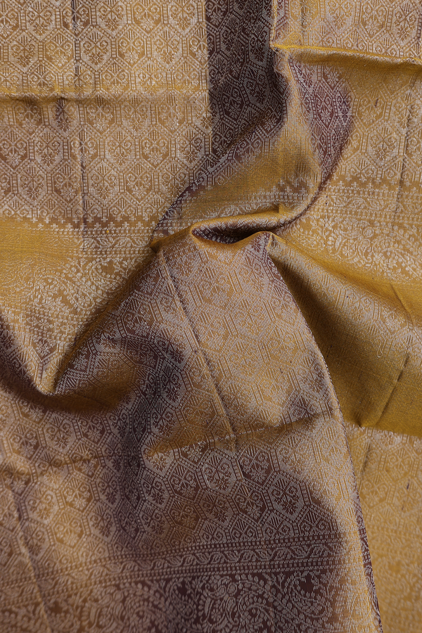 Soft Silk Saree In Peanut Brown With Brocade Design