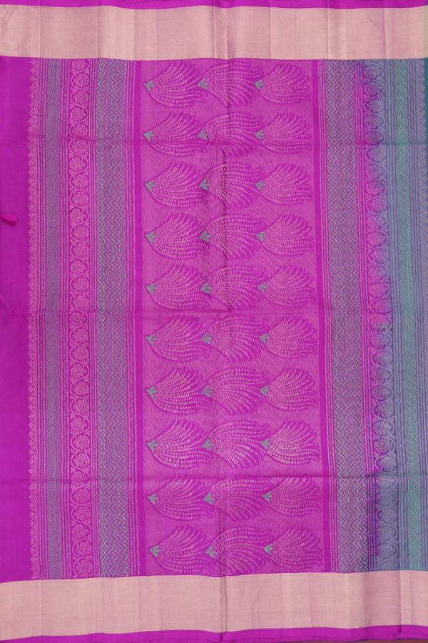 Soft Silk Saree In Pine Green With Zari Motifs