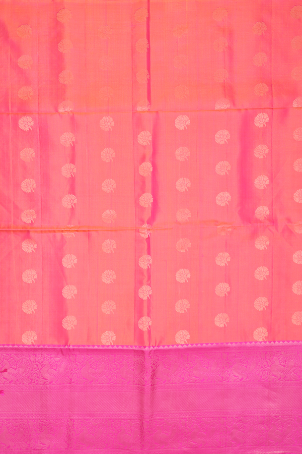 Soft Silk Saree In Pink With Floral Buttas