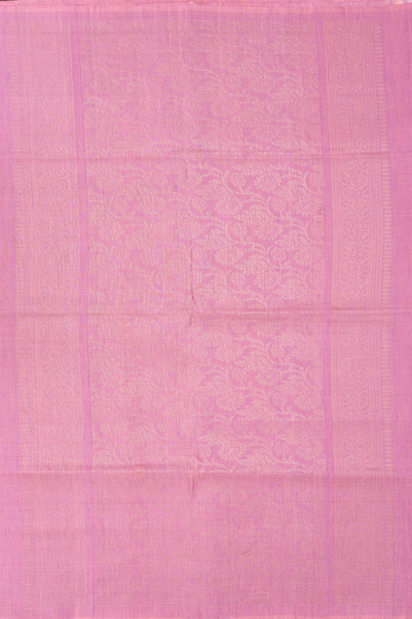 Soft Silk Saree In Pink With Floral Buttas