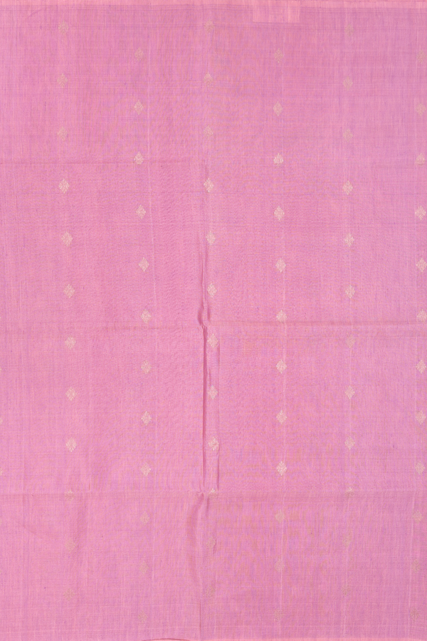Soft Silk Saree In Pink With Floral Buttas