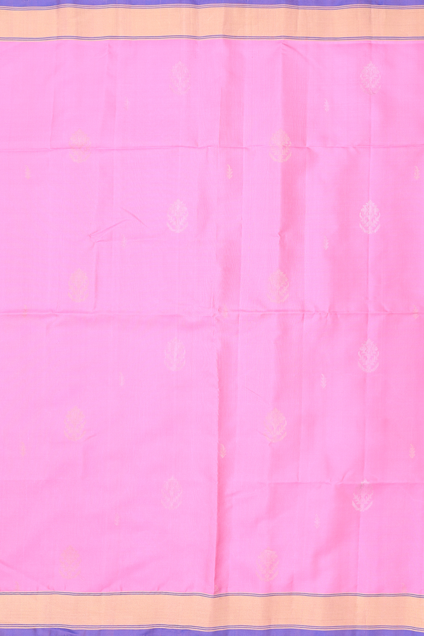 Soft Silk Saree In Pink With Floral Buttas
