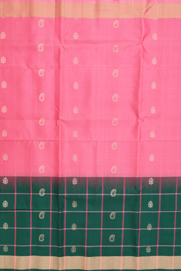 Soft Silk Saree In Pink With Paisley Buttas