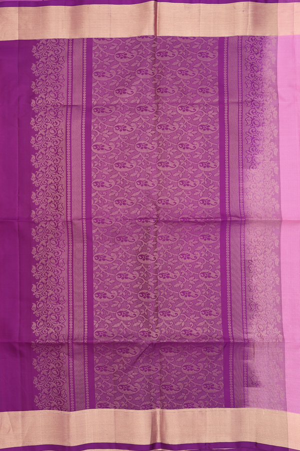 Soft Silk Saree In Pink With Paisley Design