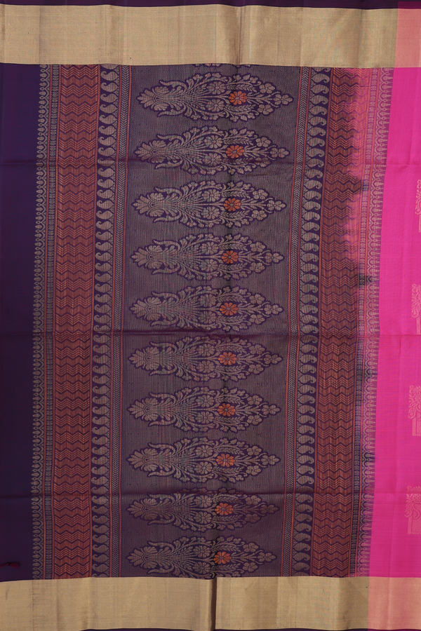 Soft Silk Saree In Pink With Square Motifs