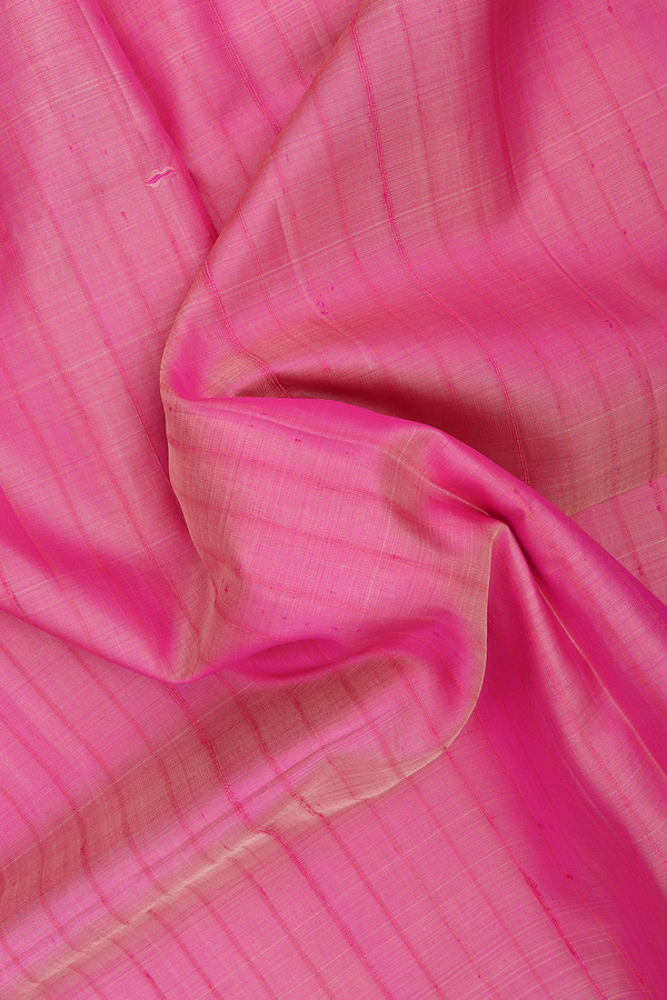 Soft Silk Saree In Pink With Stripes Design