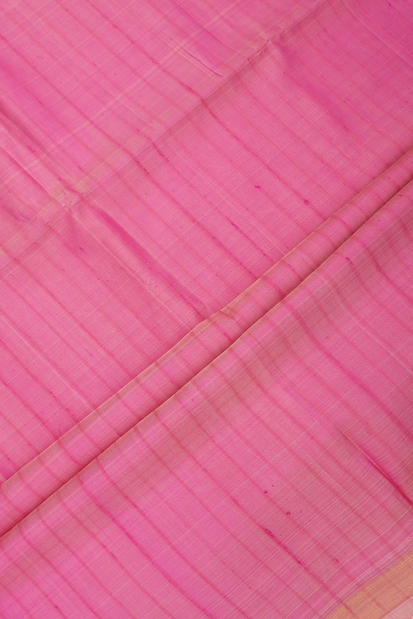 Soft Silk Saree In Pink With Stripes Design