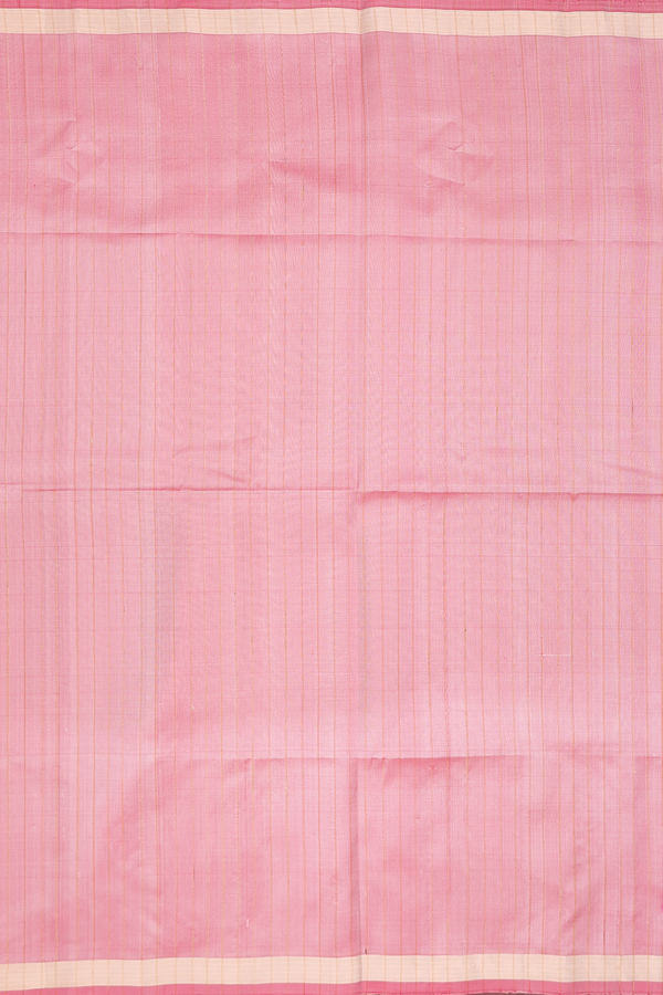 Soft Silk Saree In Pink With Stripes Design
