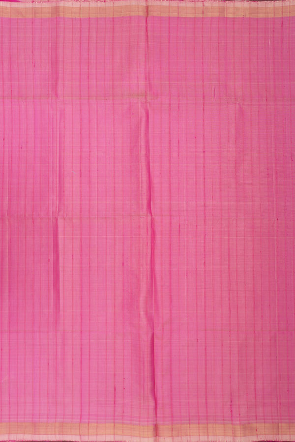 Soft Silk Saree In Pink With Stripes Design