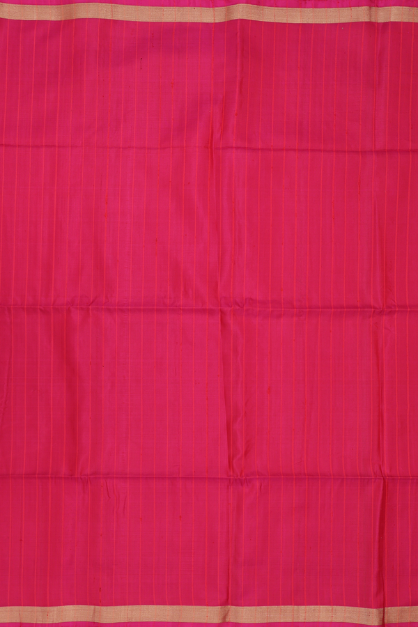 Soft Silk Saree In Pink With Stripes Design