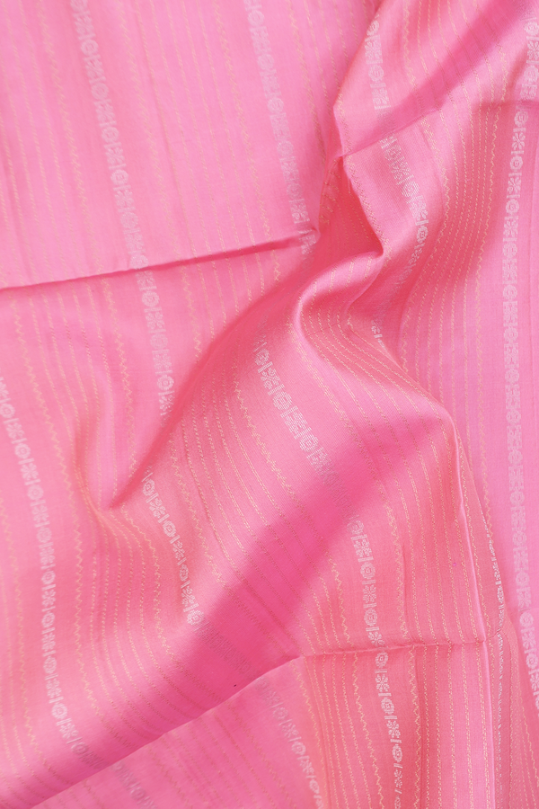 Soft Silk Saree In Pink With Stripes Design