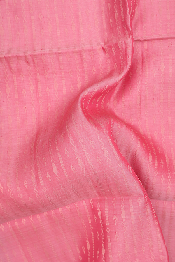 Soft Silk Saree In Pink With Stripes Design