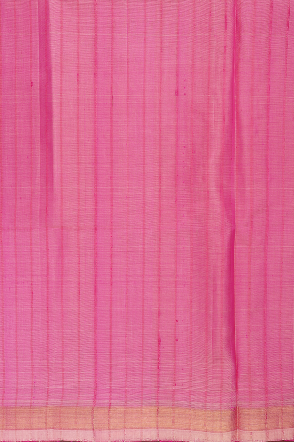 Soft Silk Saree In Pink With Stripes Design