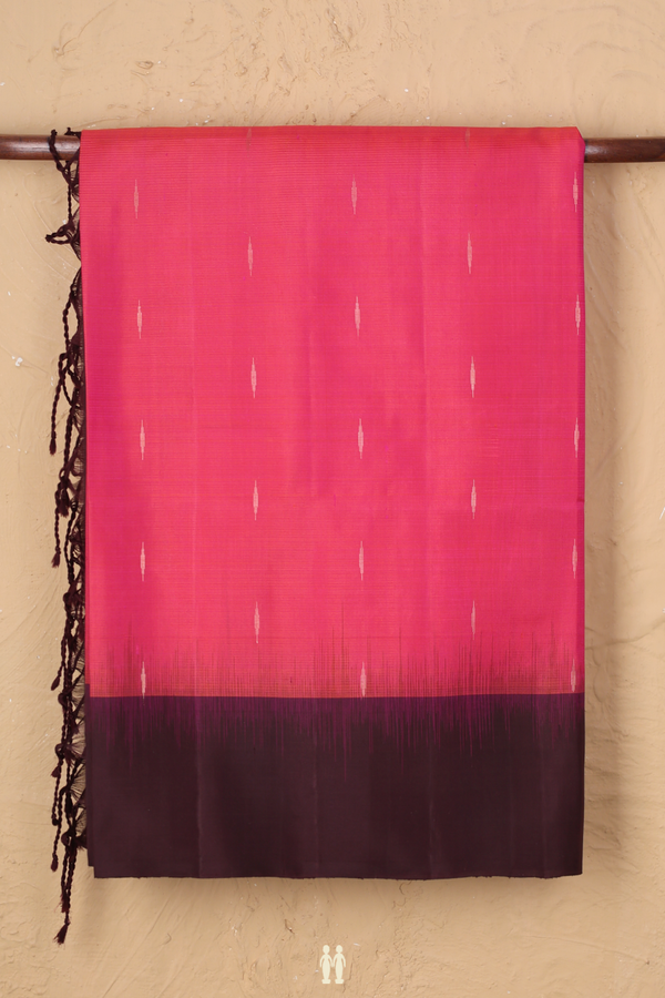 Soft Silk Saree In Pink With Zari Buttas
