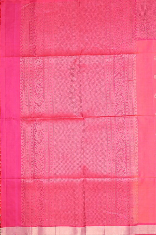 Soft Silk Saree In Pink With Zari Buttas