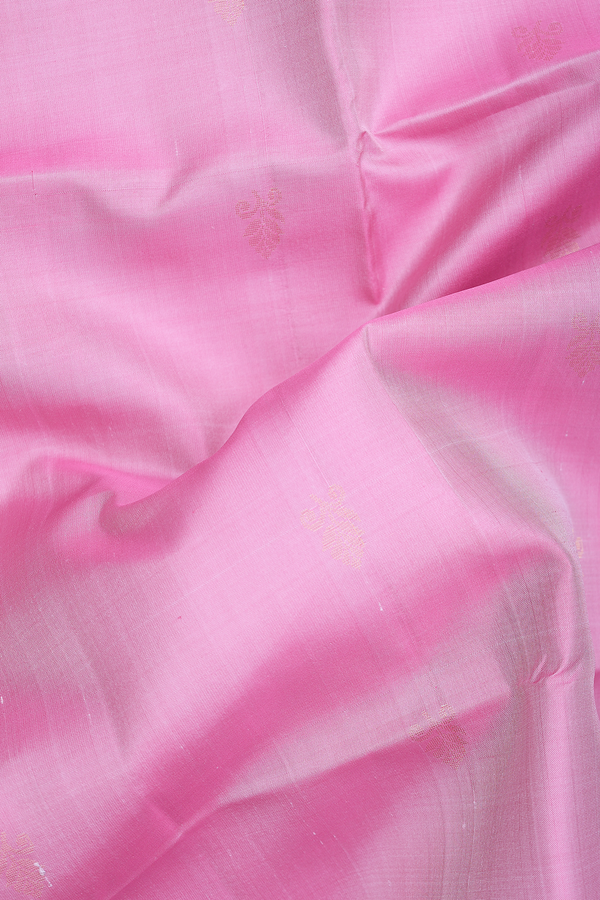 Soft Silk Saree In Pink With Zari Buttas