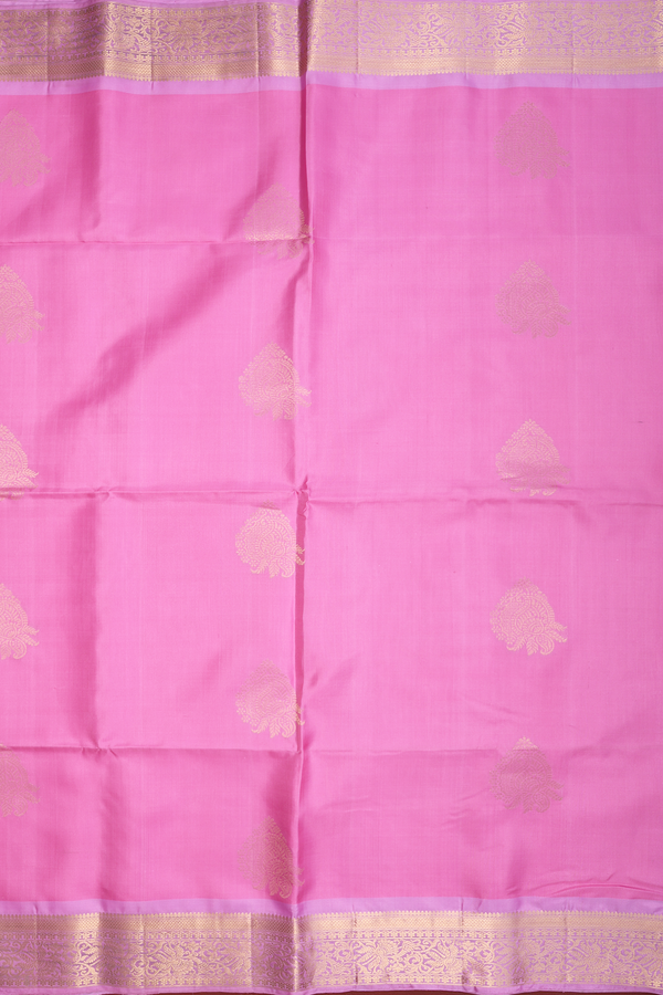 Soft Silk Saree In Pink With Zari Motifs