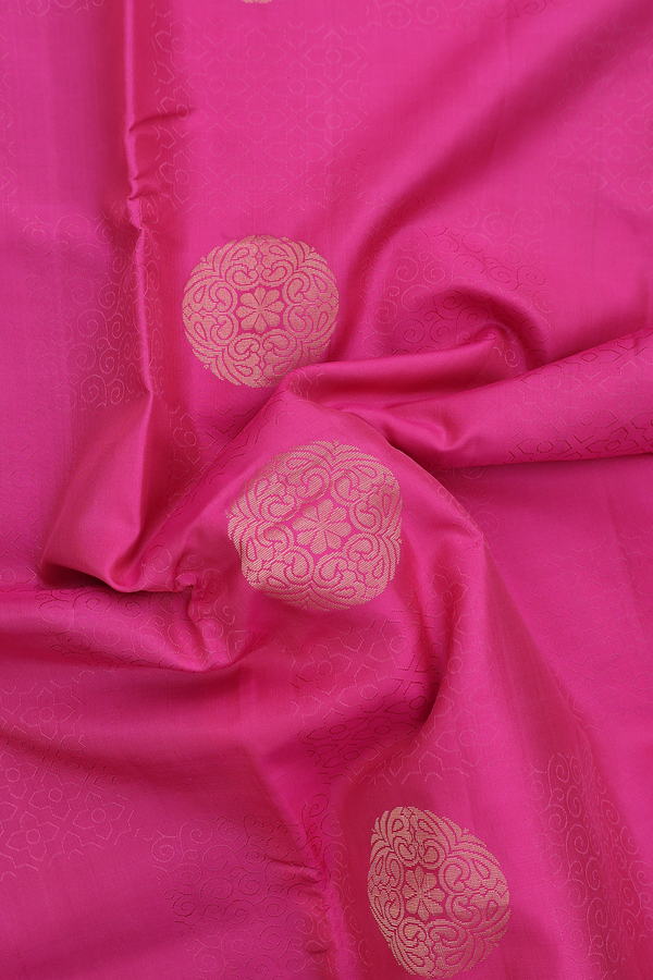 Soft Silk Saree In Pink With Zari Motifs