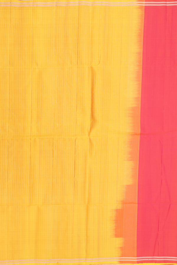 Soft Silk Saree In Plain Coral Pink With Stripes Border