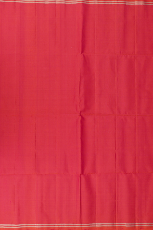 Soft Silk Saree In Plain Coral Pink With Stripes Border