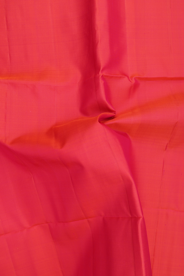 Soft Silk Saree In Plain Coral Pink With Stripes Border