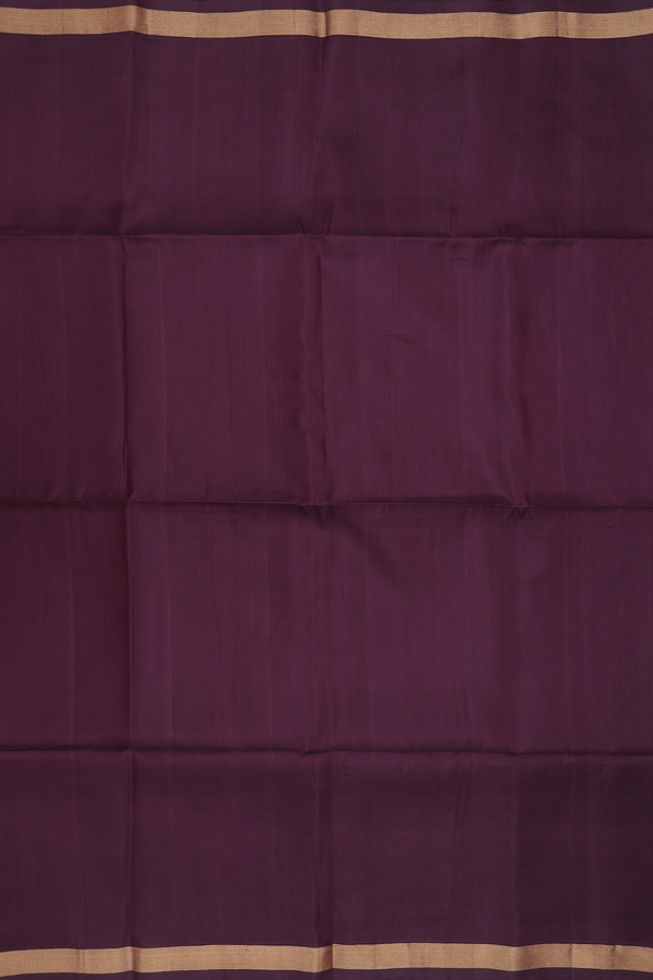 Soft Silk Saree In Plain Dark Oak Brown With Zari Border