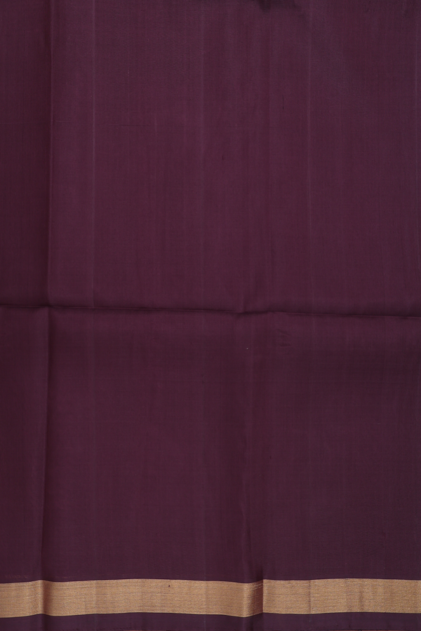 Soft Silk Saree In Plain Dark Oak Brown With Zari Border