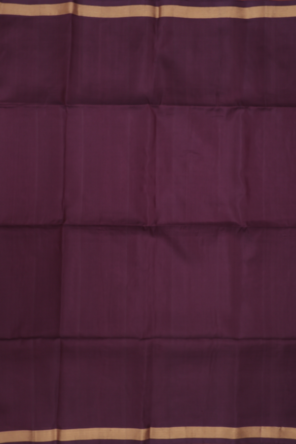 Soft Silk Saree In Plain Dark Oak Brown With Zari Border