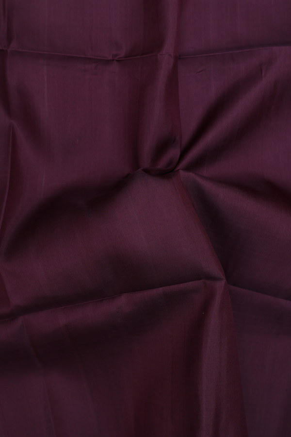 Soft Silk Saree In Plain Dark Oak Brown With Zari Border