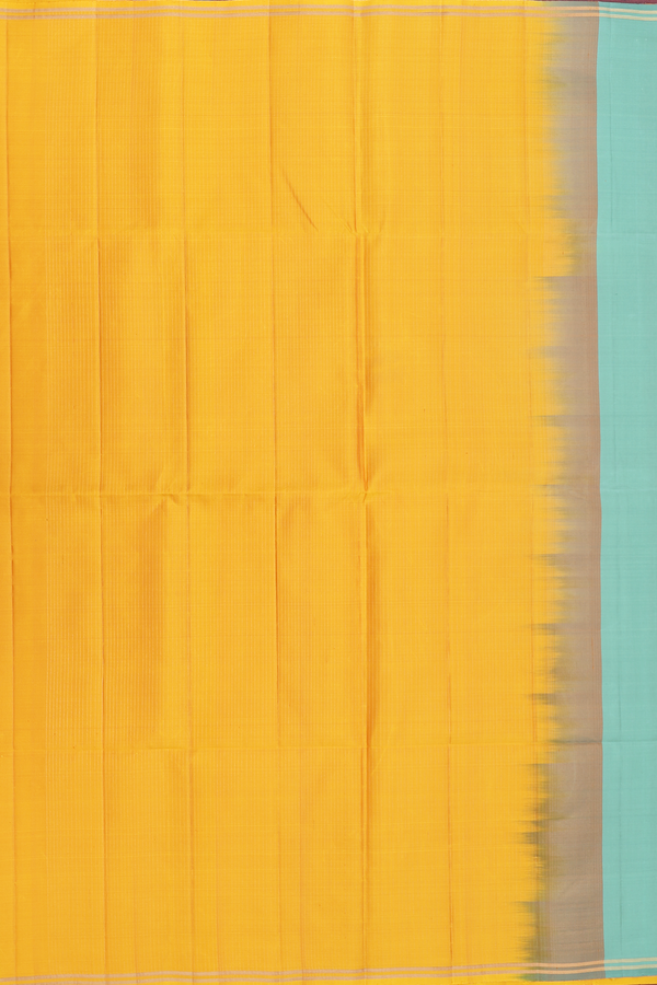 Soft Silk Saree In Plain Green With Stripes Border