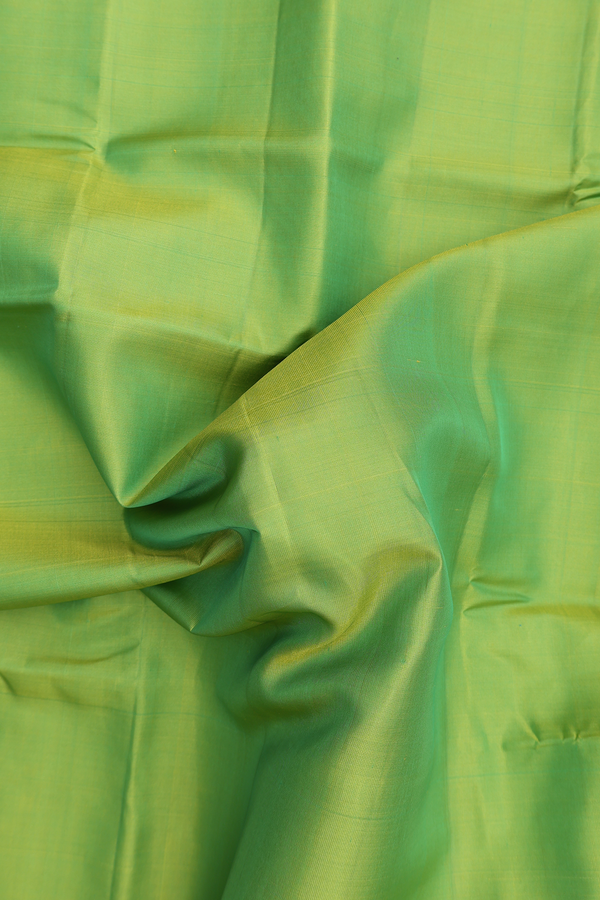 Soft Silk Saree In Plain Lime Green With Printed Pallu
