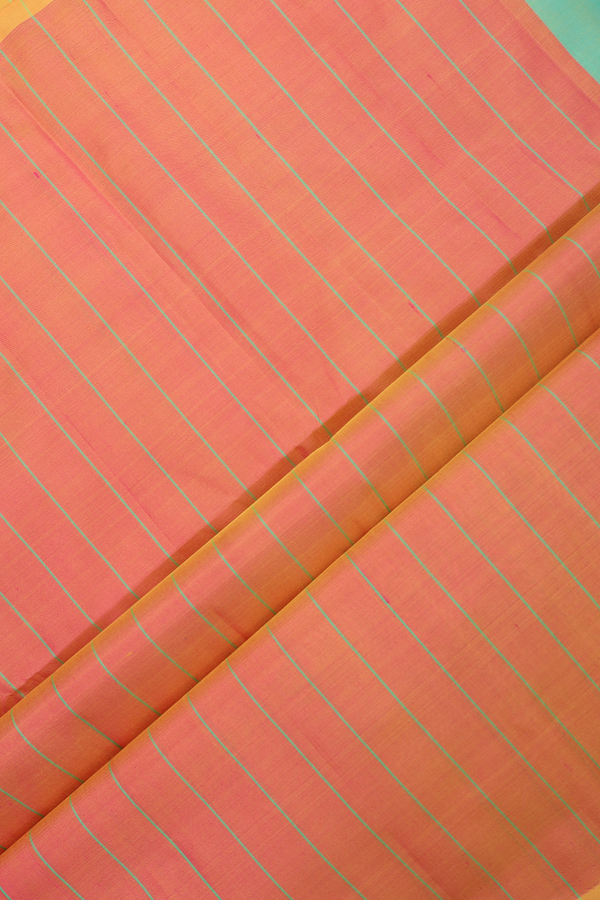 Soft Silk Saree In Plain Mint Green With Contrast Border