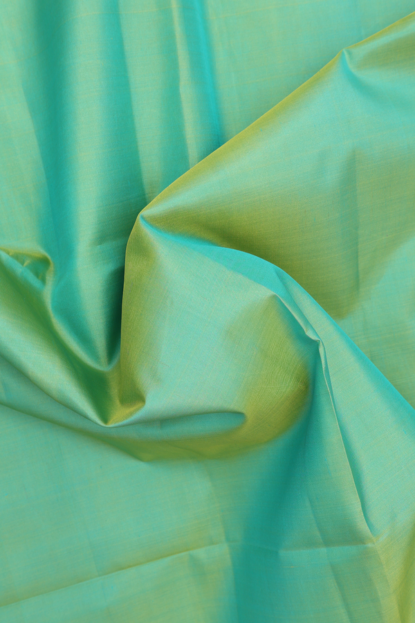 Soft Silk Saree In Plain Mint Green With Contrast Border