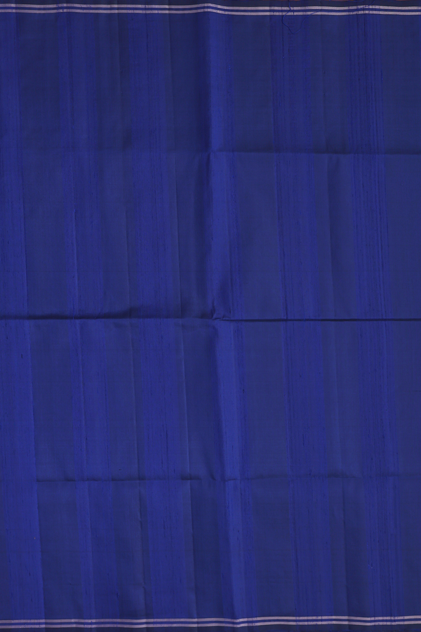 Soft Silk Saree In Plain Oxford Blue With Contrast Pallu