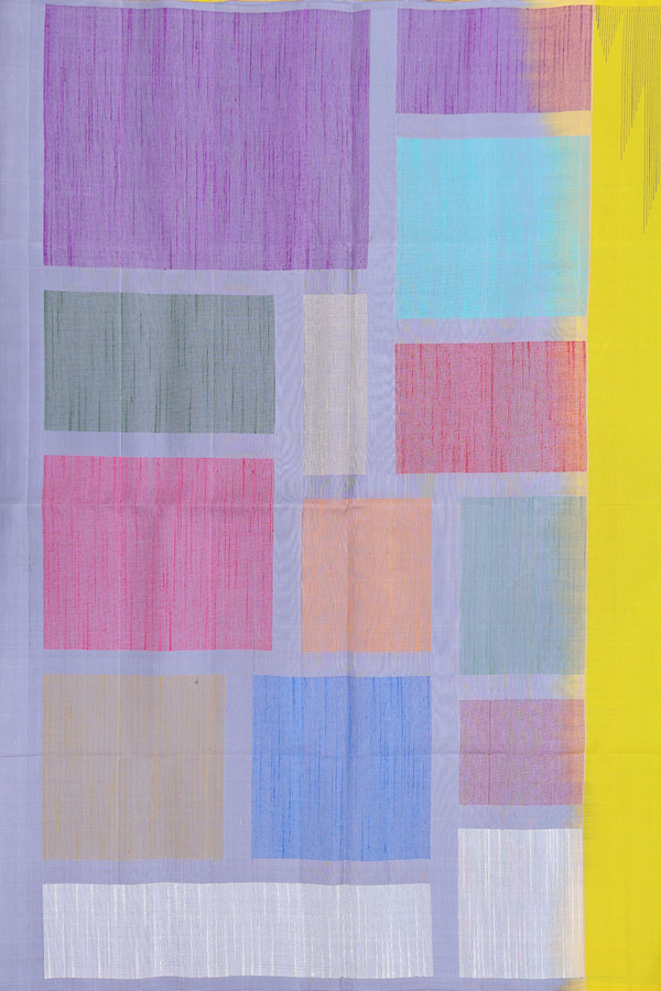 Soft Silk Saree In Plain Sunflower Yellow With Temple Border