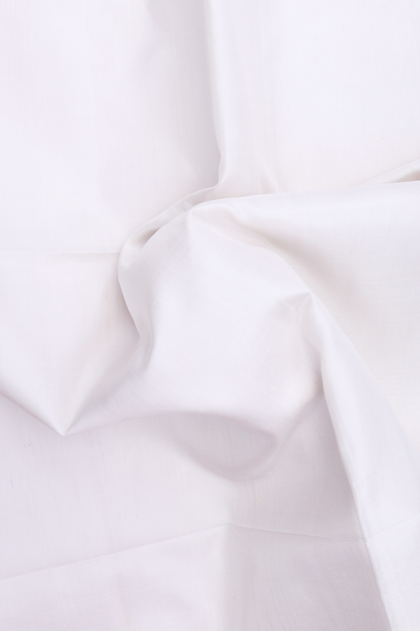 Soft Silk Saree In Plain White With Contrast Border