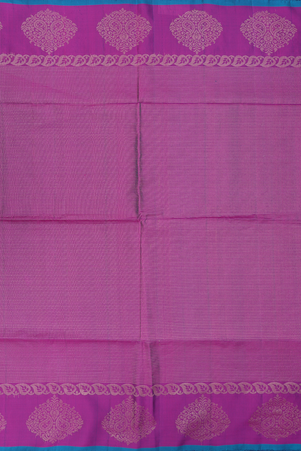Soft Silk Saree In Plum Purple With Stripes Design