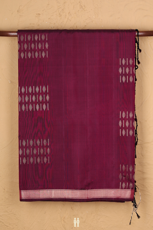 Soft Silk Saree In Plum Purple With Zari Design